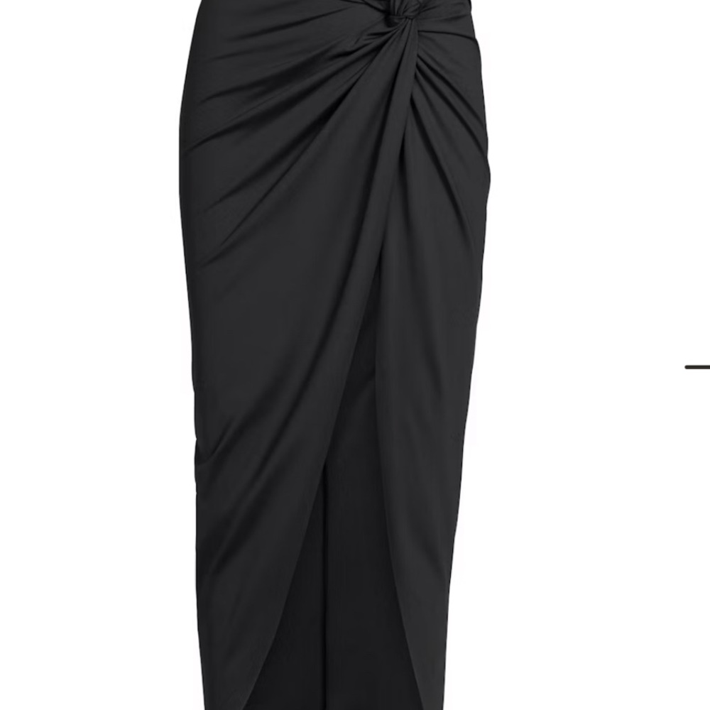 SKIMS Black Maxi Pencil Skirt Ruched Slit